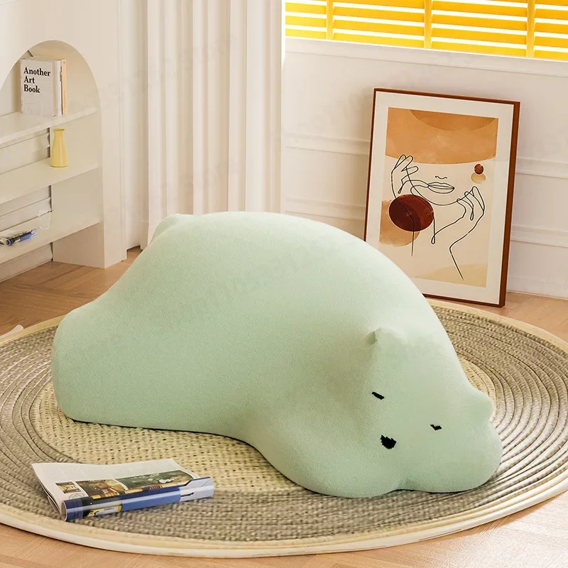 Cute Bear Shaped Floor Stool Plush Creative Lounge Chair for Living Room Cartoon Single Sofa Seat
