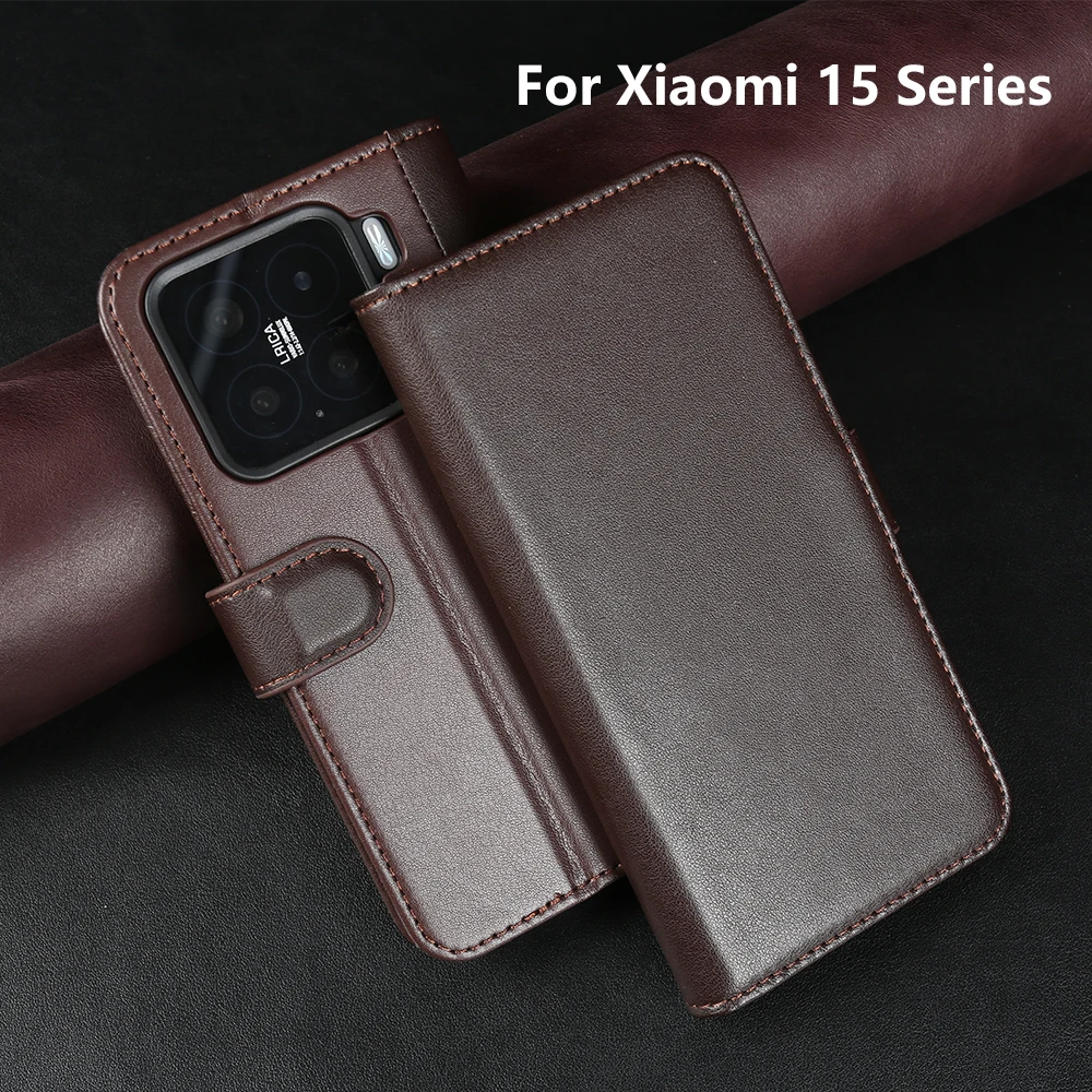 

Флип-чехол-кошелек из натуральной кожи для Xiaomi 15 15S 14 Pro Ultra 14T 13 13T 12 X 12T 11 11T 10 Pro Lite, чехол-держатель для карт