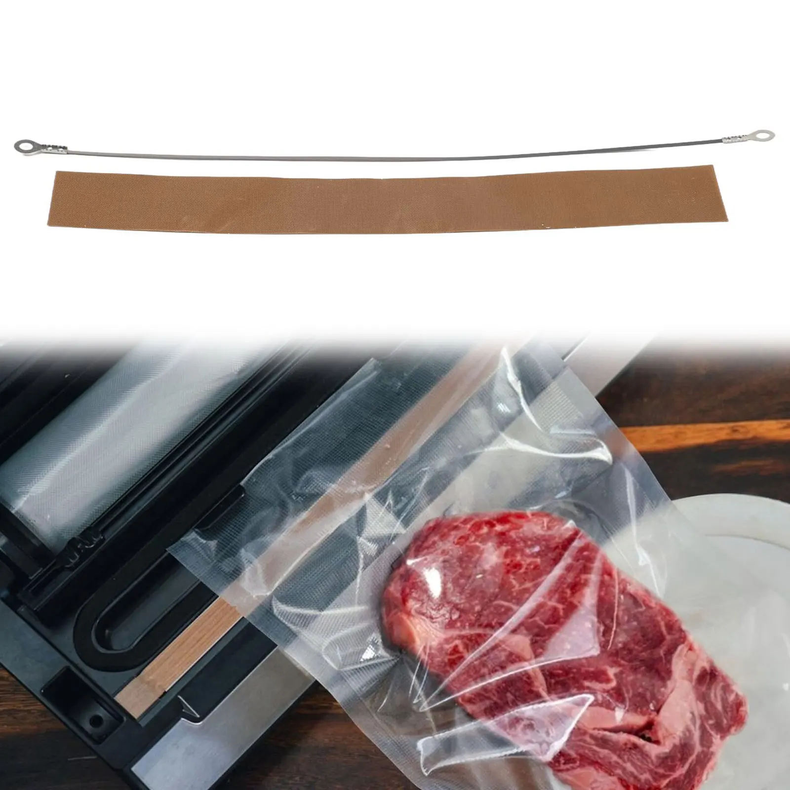 

Impulse Sealer Replacement Heat Wire with High Temperature Cloth for Plastic Bag Sealing Units 200mm 300mm 400mm