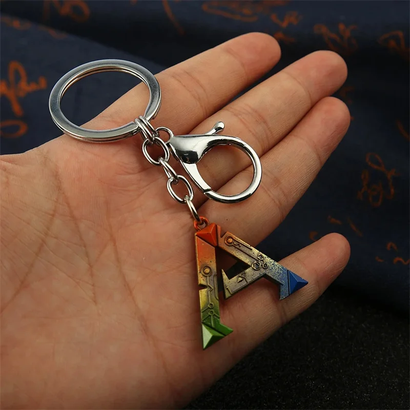 Game ARK Survival Evolved keychain colorful A letter logo Keyring For Men Women llavero Car Bag Key Holder Chaveiro Gifts