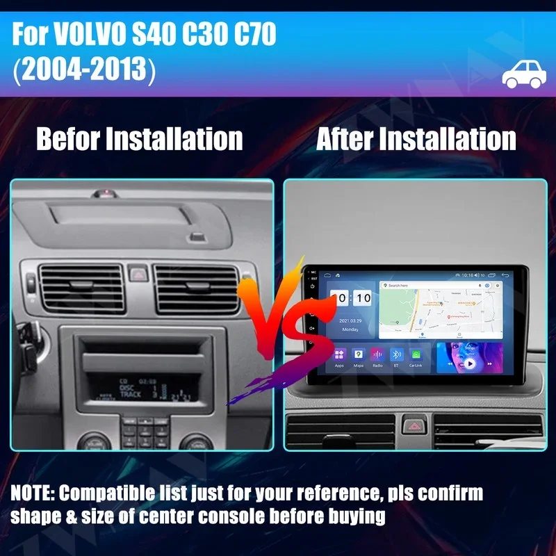 2G+32G Android  Car Multimedia Player For Volvo C30 C40 C70 S40 S60 V50 2008-2012 Navi Radio navi stereo Touch screen head unit