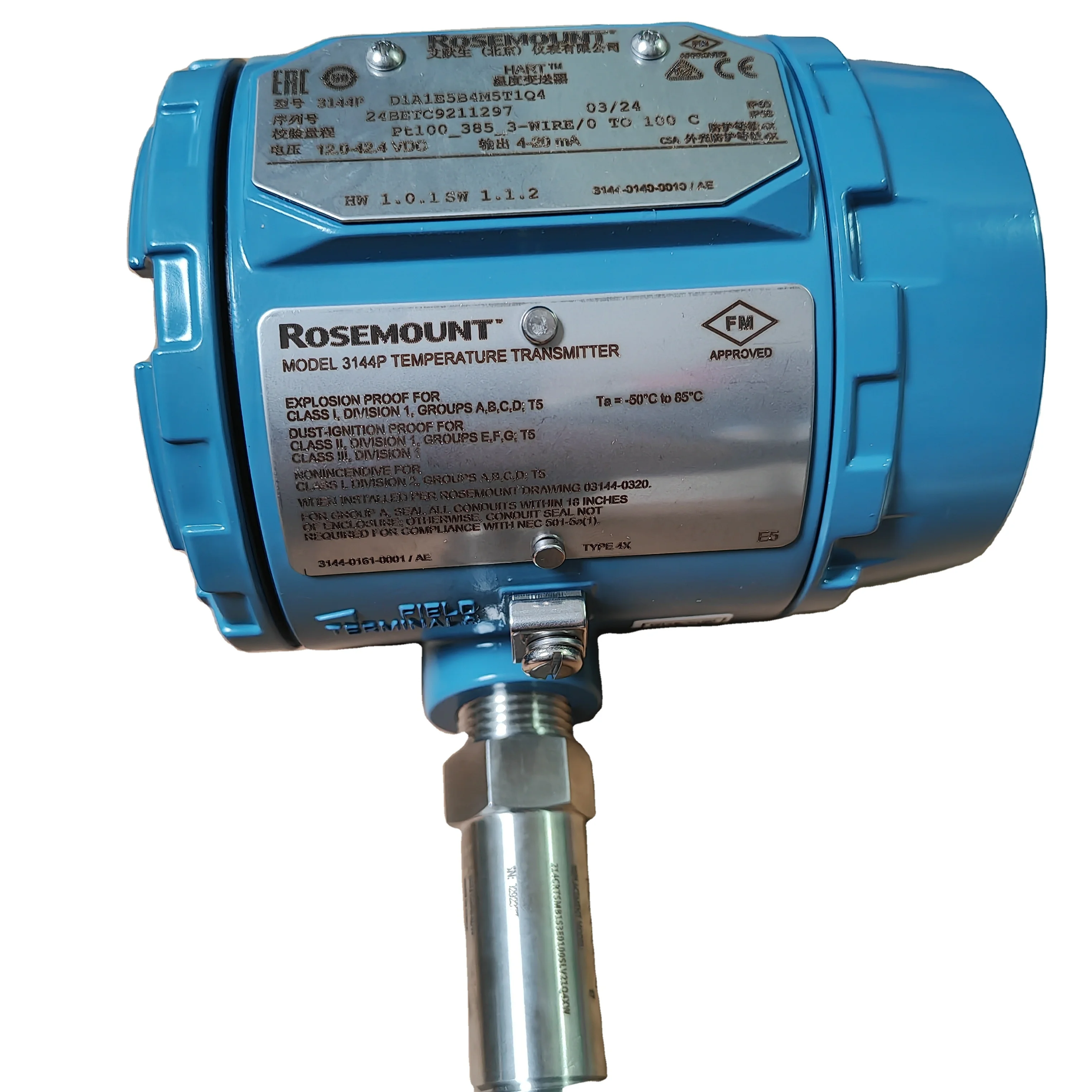 

Original Rosemounte 3144 Emerson Temperature Transmitter PT100 RTD Temperature Transmitter 3144PD1A1E5B4M5T1Q4