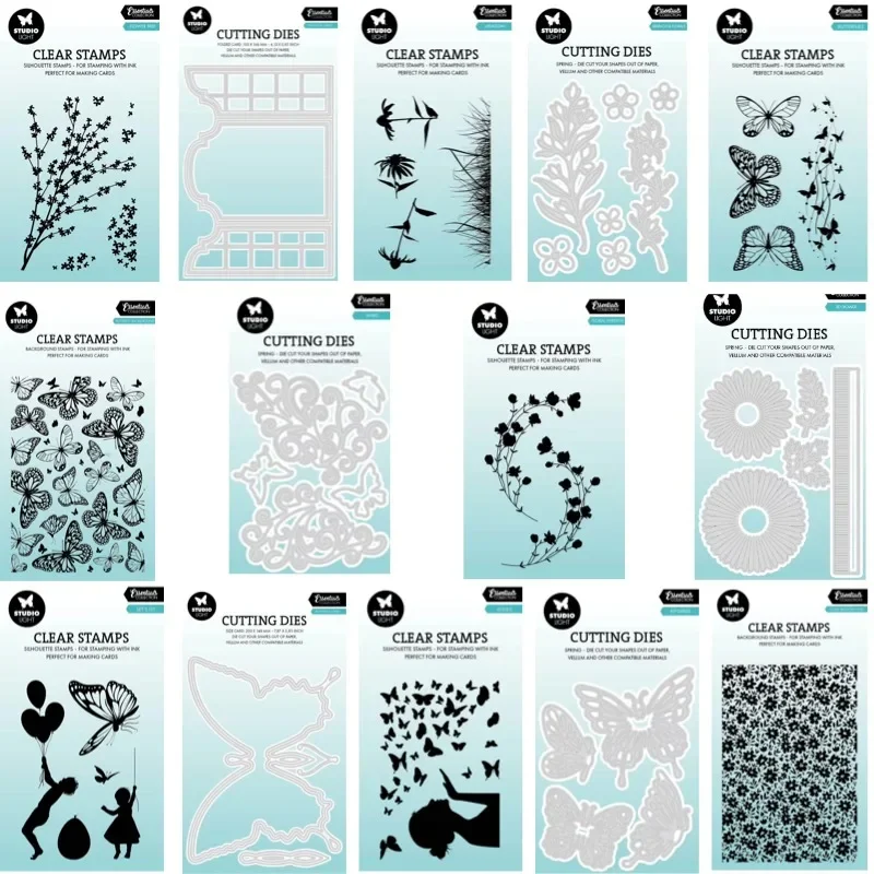 Waterlelies Freddy Nested Squares Blocks Hearts Get Well Soon Metal Cutting Die Silicone Stamp Scrapbooking Stencil Photo DIY