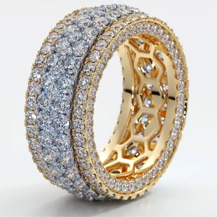 2023 Luxury Round Gold Color Aesthetic Eternity Band Rin for Women Cheap Items with Free Shipping  R7989