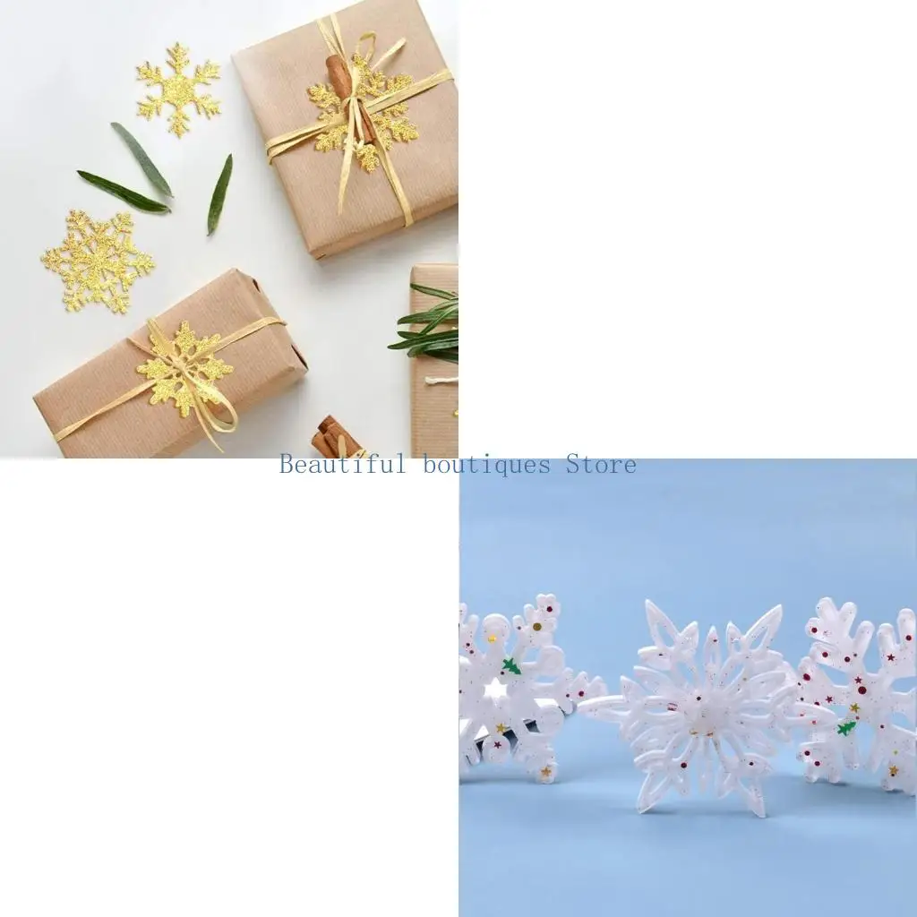 U4LF Snowflake Listing Silicone Mold Epoxy Resin Jewelry Mold Resin Casting Pendant Mold Suitable for Diy Resin Crafts