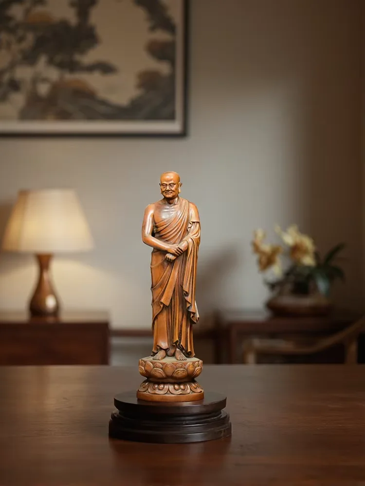 Old Boxwood Amitabha Buddha Ah, the Southern Living Buddha Standing Buddha Wenfang screen Ornaments Town House Exorcism