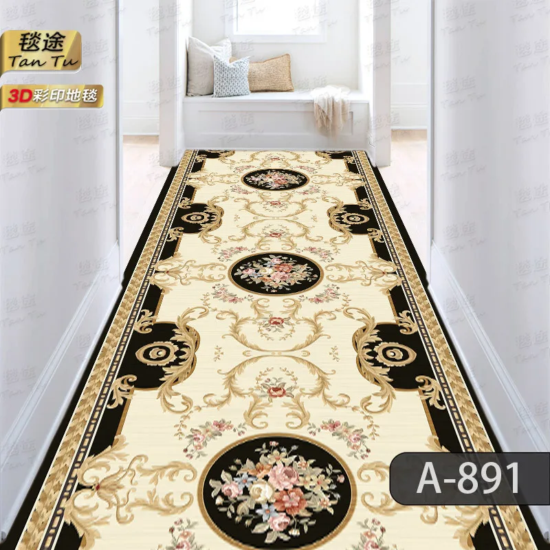 

Anti-Slip Carpet Home Entrance Mat Kitchen Bedroom Living Room Hallway Door Mat Modern Simple Sle Fiber Machine Weave Rug