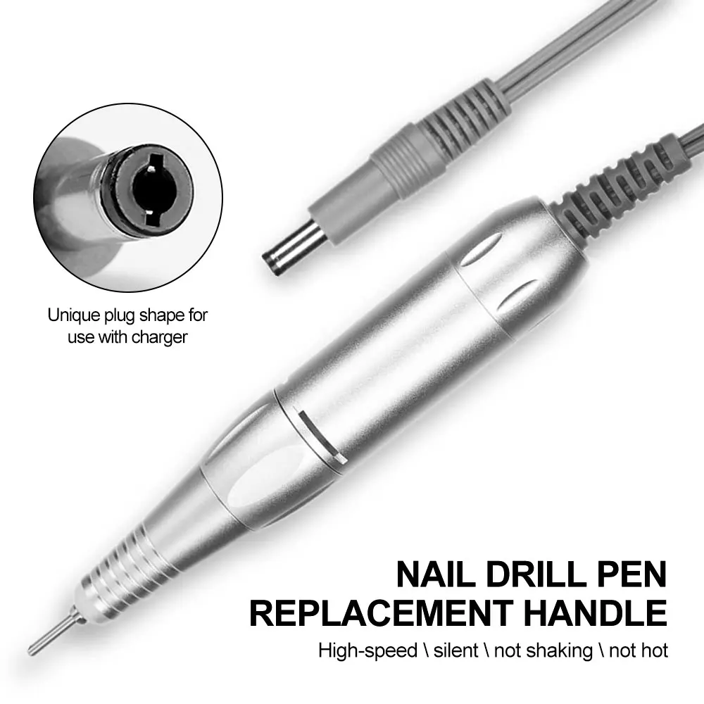 Electric DC Nail Drill Pen Handle File Polish Grind Machine Handpiece Manicure Pedicure Tool for Nails Drill Machine Accessories