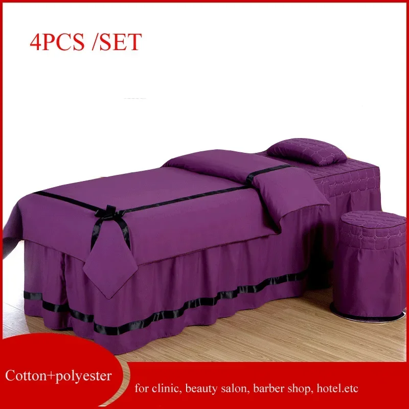 Butterfly Beauty Salon 4pcs Bedding Set Bed Covers Linens Massage Spa Bedskirt Pillowcase Stoolcover Duvet Cover Sets