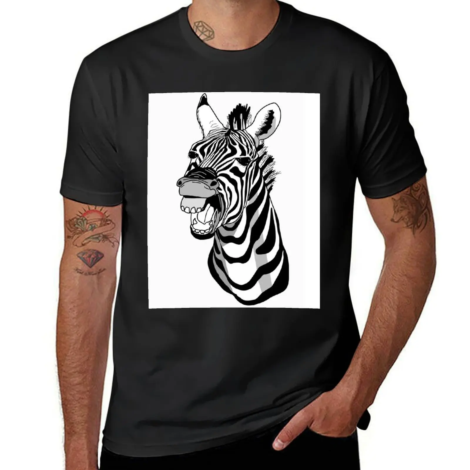 Zebra neighing like laughing or smile T-Shirt Short sleeve tee blacks customizeds shirts graphic tees designer t shirt men