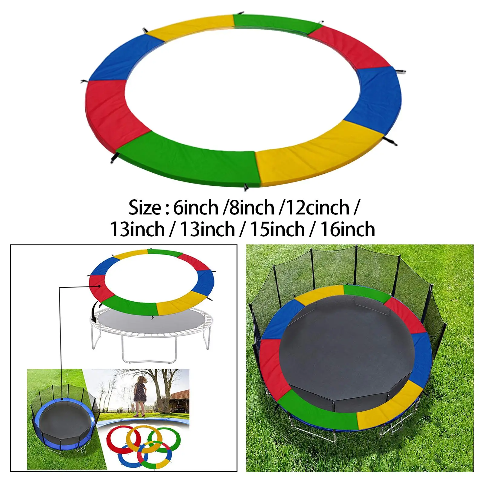 Trampoline Safety Pads Spring Cover Shock Absorbent Easy to Install Spring Pads Jumping Trampoline Mat Padding Mat