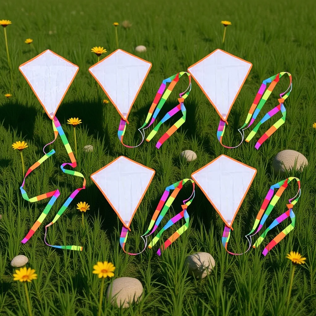 5 set Kids Portable Diy Blank Painting Kit Children Craft Activity Set Fun Flying Interactive Blank Kite Drawing Kite