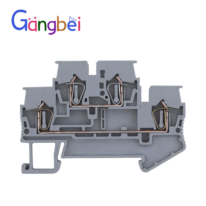 60PCS PTTB1.5-PV Double-Level Equipotential Bonder Din Rail Terminal Block Push-In PT 1.5mm² 16AWG Connector Electrical 3031157