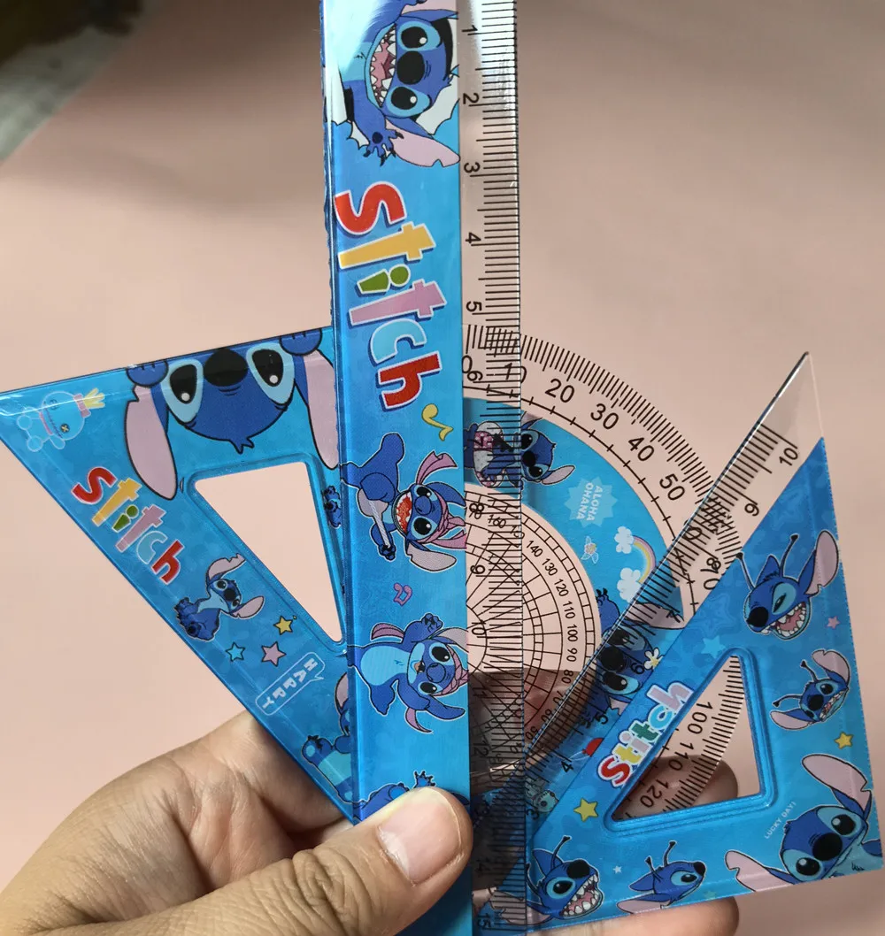Ensembles de règles créatives Disney Stitch pour étudiants, étude des étudiants, école, rapporteur triangulaire, fournitures scolaires, cadeau pour enfant, nouveau
