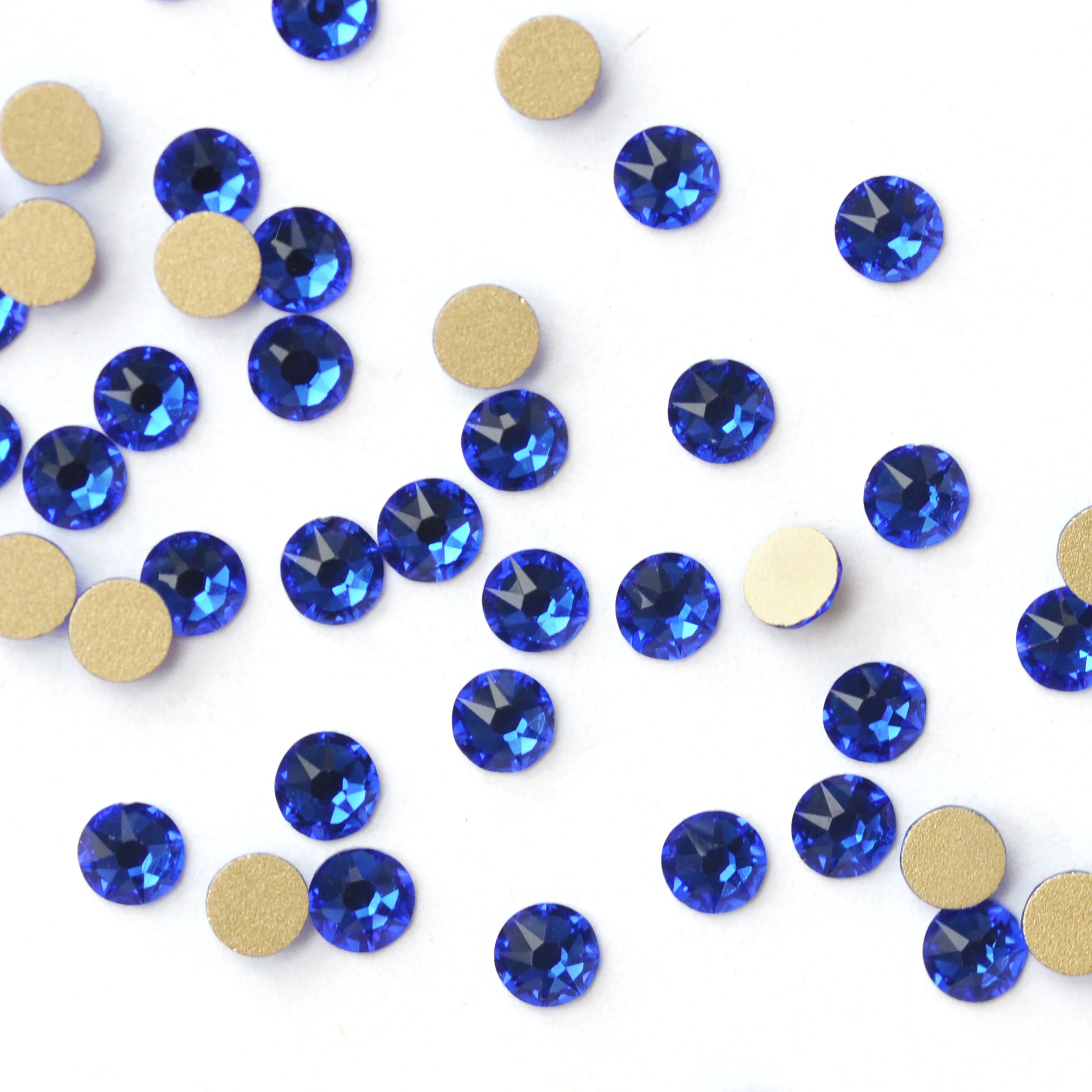 Sapphire 8Big 8Small Non-Hotfix Flatback Strasssteine Glitzer Diamant Strass DIY Nagelkunst & Kleidungszubehör – Detail 3