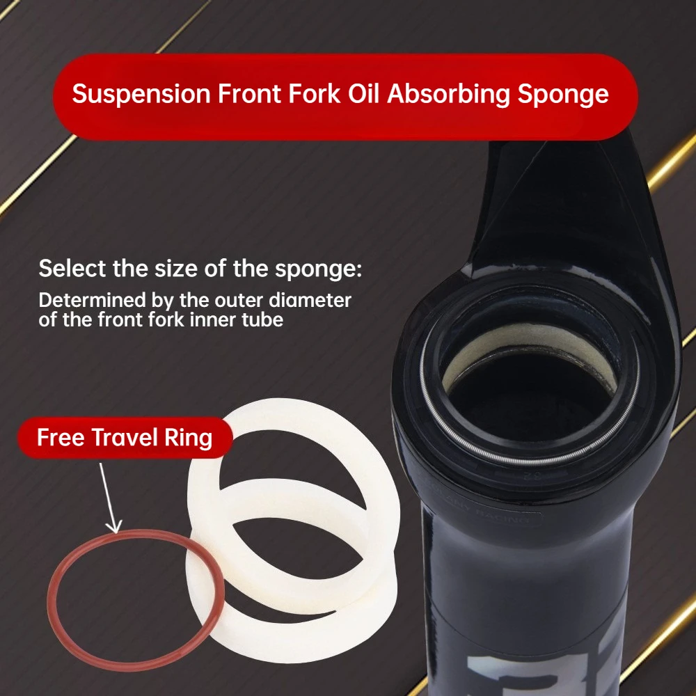 BOLANY Mountain Bike Suspension Fork Accessorie 32/34MM Oil Seal Travel Ring Built-in Oil Absorbing Sponge Teflon Sliding Sleeve