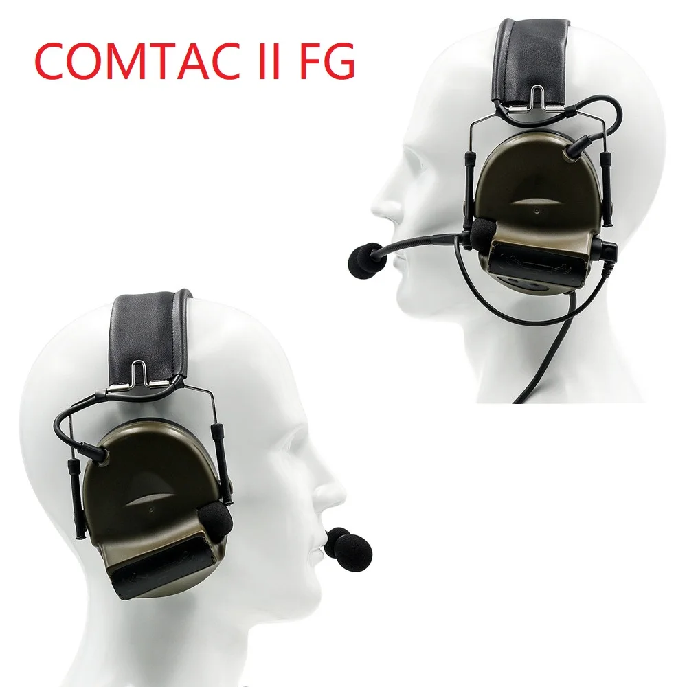 COMTAC Tactical Headset Elektronische Schutzhülle Ohrenschützer Airsoft Schießen Kopfhörer Gehörschutz COMTAC II Headset + U94 Ptt