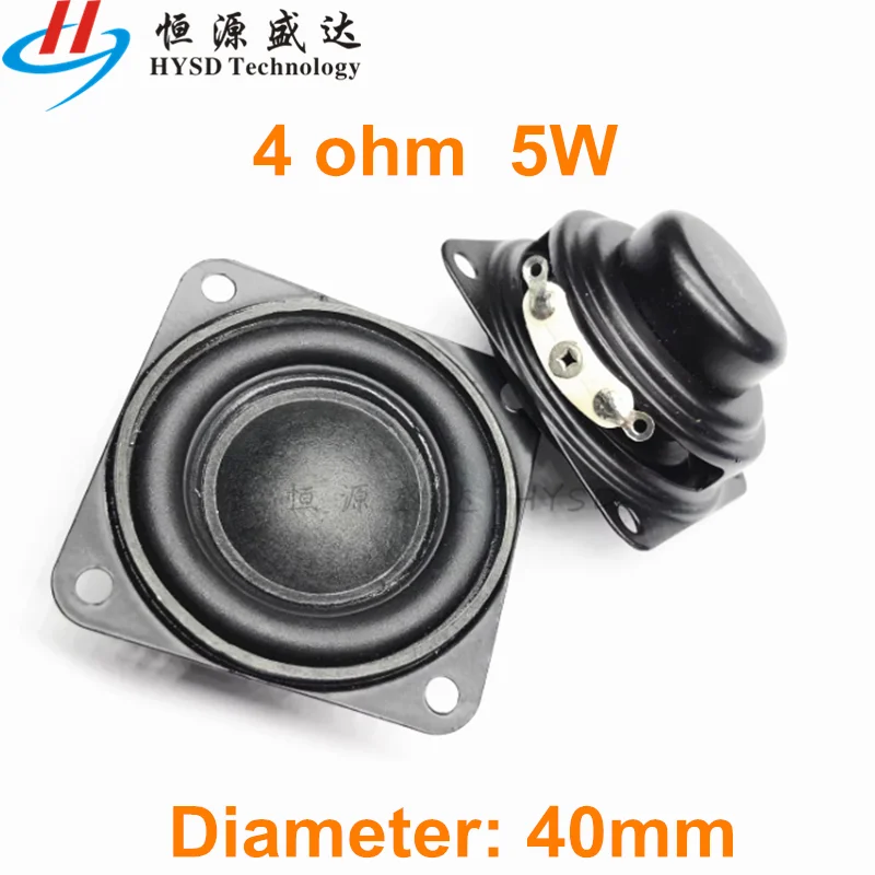2 adet 40MM 45mm Mini Ses Taşınabilir Hoparlörler 16 Çekirdekli 4 Ohm 5W 10W 4ohm Tam Aralıklı Hoparlör Kauçuk Yan NdFeB Manyetik Hoparlör