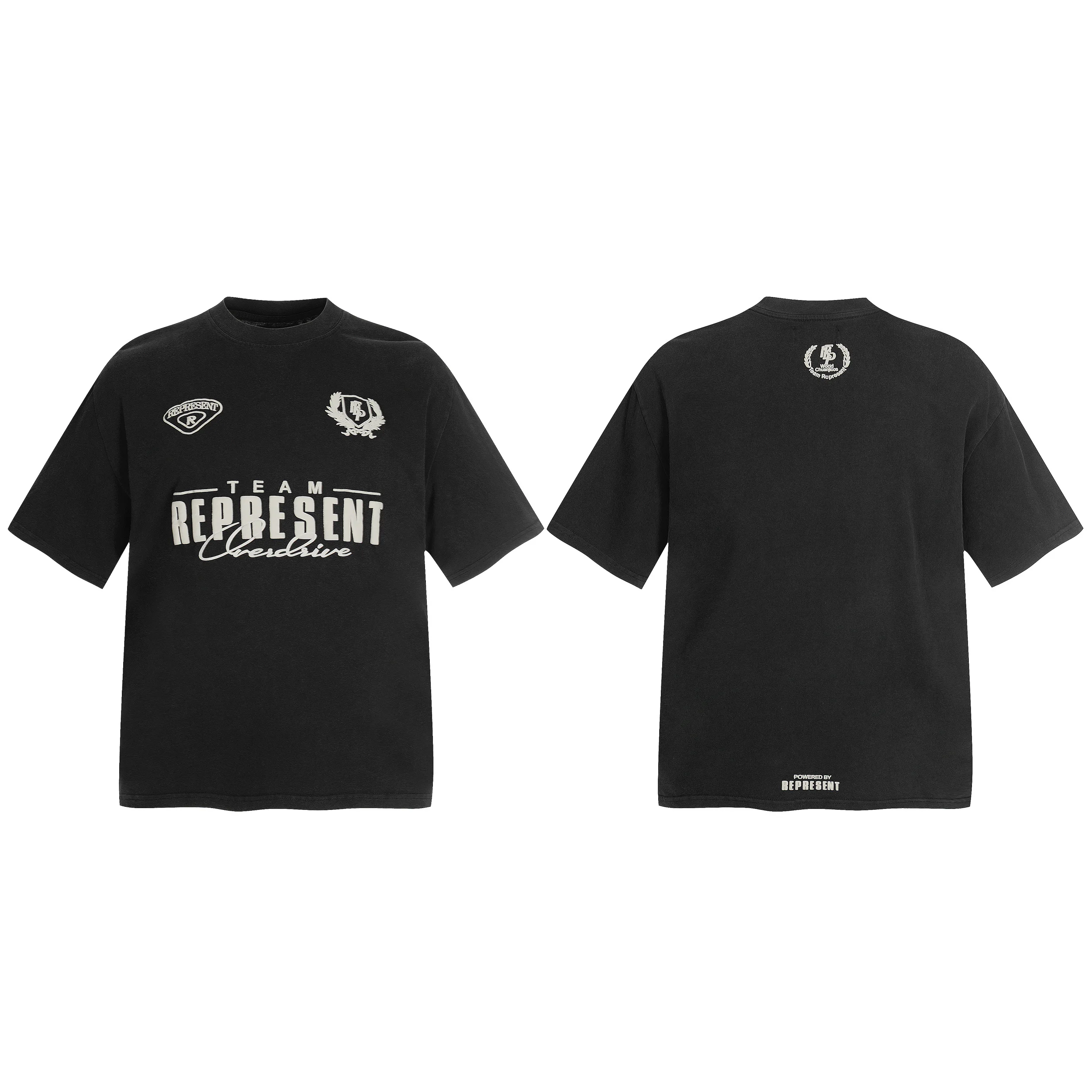 

Pure Cotton round Ne ort Sve T-irt Letter Print Faded American Brand Hip Hop High Street Logo Design Streetwear