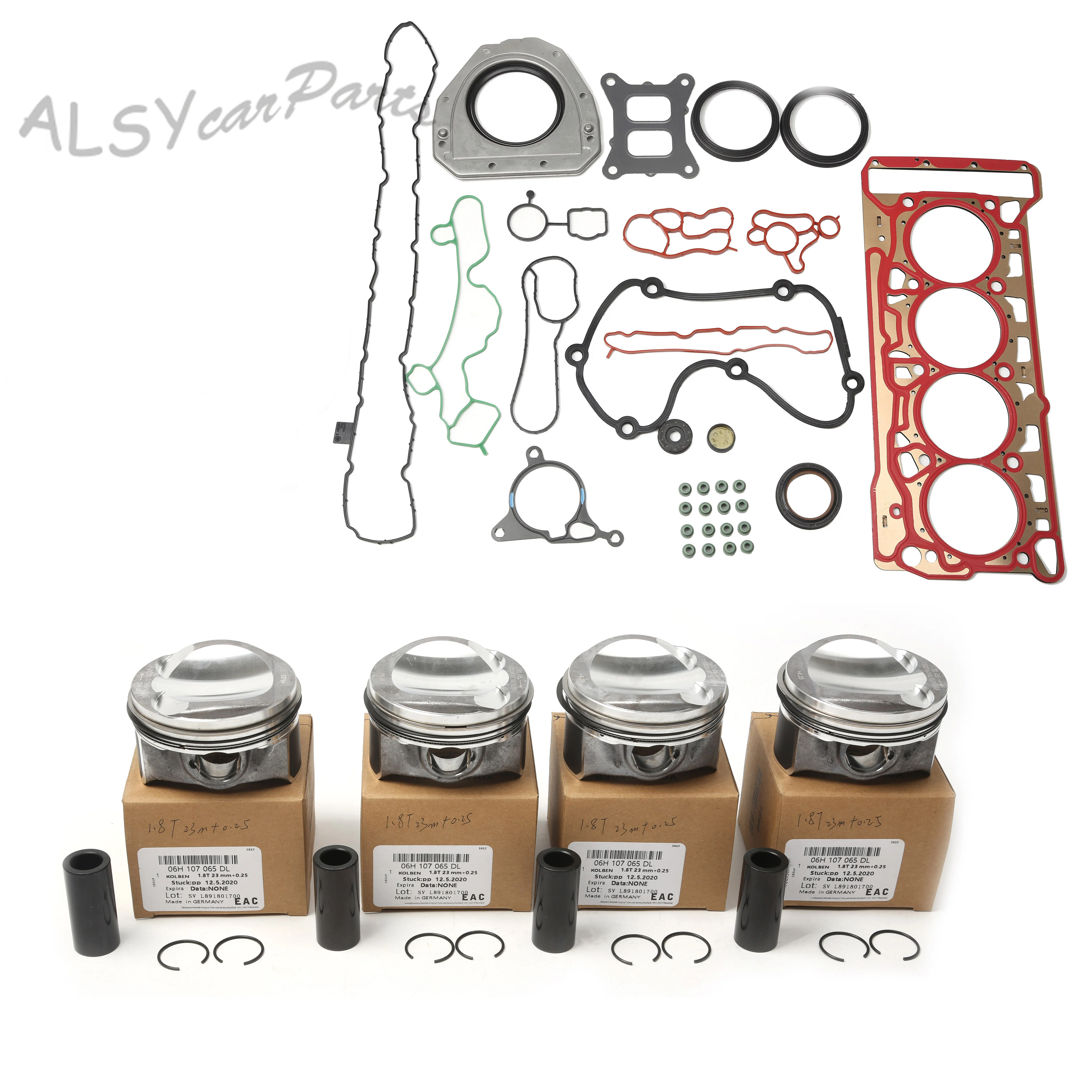 Engine Gaskets and Oversize 0.25MM Pistons Repair Kit 06H107065DL For VW GOLF VI PASSAT CC B6 AUDI A3 TT Seat Skoda SUPERB II