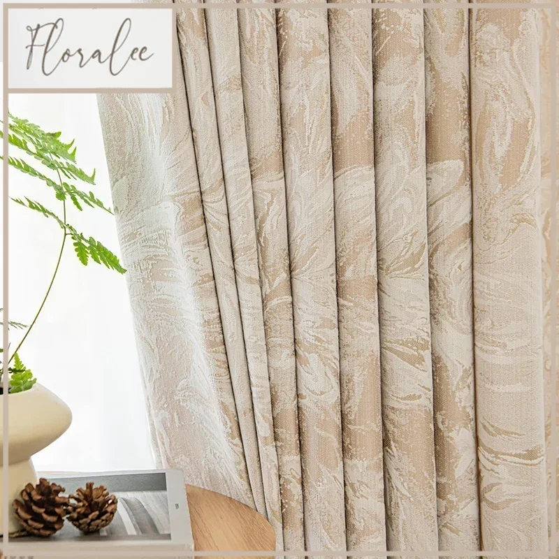 Mediterranean Blue Painting Jacquard Chenille Thickened Blackout Curtains For Living Room Bedroom Falling Floor Window Balcony