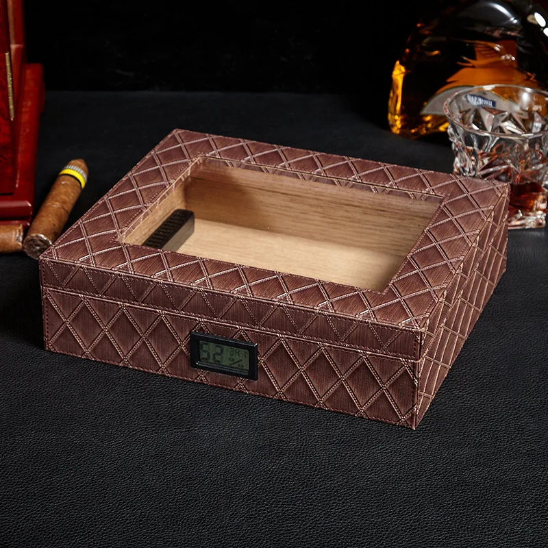 

Cedar Wood Cigar Case Travel Guba Humidor Portable W/ Humidifier Hygrometer For Storage Cigar Sigar Accessories Men Gift Box