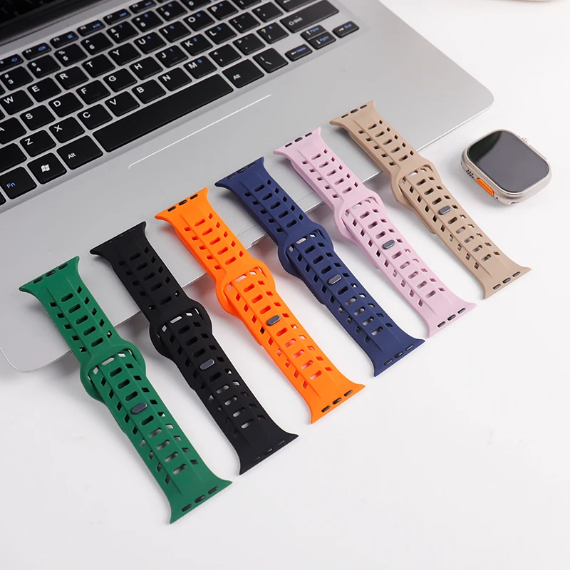 Silicone Sport For Apple Watch Straps 40 mm 49mm 44 mm 45mm 46mm 42mm 41mm Sports Bracelet iWatch Series 11 10 9 8 7 SE Ultra 3