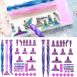 5D Resin Diamond Painting Pen With Metal Replacement Pen Heads Multi Placers Crystal Point Drill Pens for DIY Diamond Nail Art T