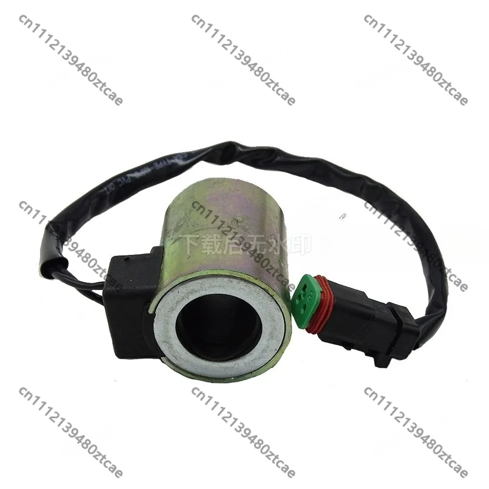 Universal Excavator Hydraulic Solenoid Valve Coil Small Square Plug 12V Construction Machinery Control Parts