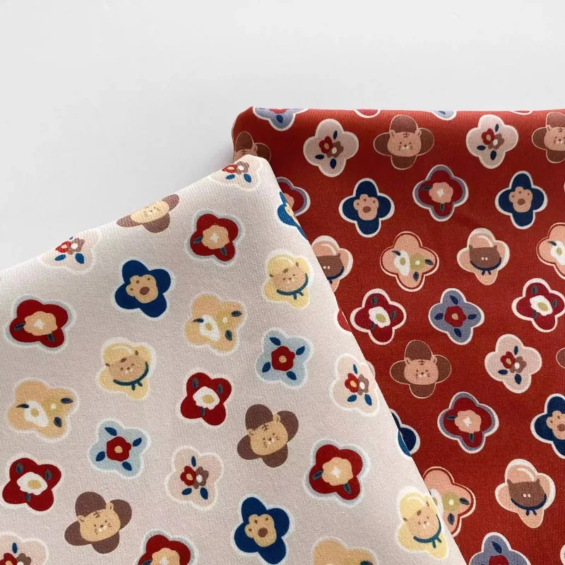 

Cartoon Printed Twill Brushed Autumn-Winter Fabric Children's Vest Jacket Cotton Coat Cheongsam Designer Garment Material DIY