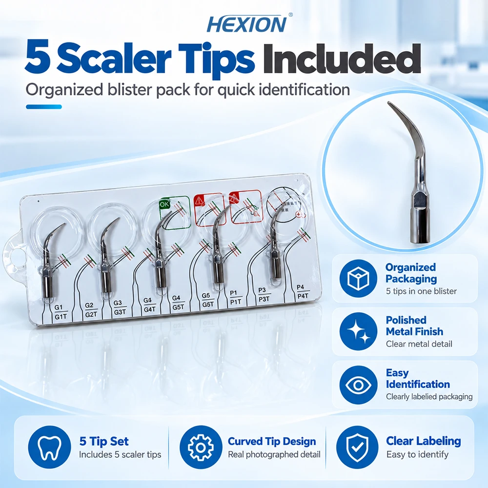 HEXOIN Scaler DTE Dental Ultrasonic Scaler Build In UDS LED N/2/N/3 V/2/V/3 Scaling Tips For Dentistry Teeth Cleaning Whitening