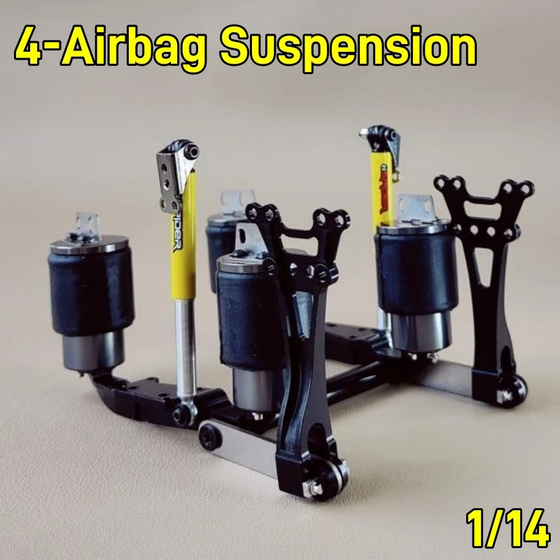 1/14 RC Truck 4-Airbag Suspension System For Tamiya 1/14 RC Tactor Dump Truck Tipper Benz Volvo Scania 770S MAN TGX DIY Parts