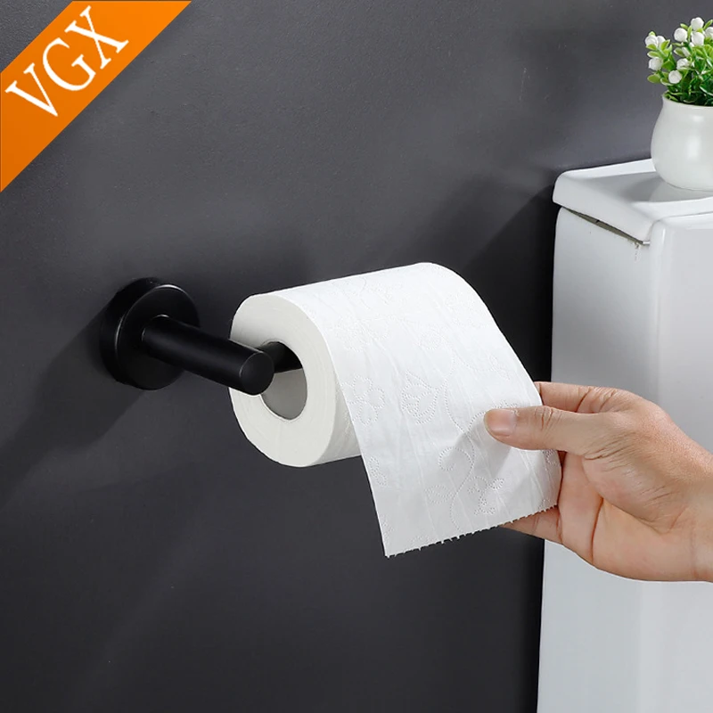 VGX High Quality Zinc Alloy Toilet Paper Holder Shelf Kitchen Washroom Roll Holder Bathroom Roll Tissue Rack Accessories Chrome