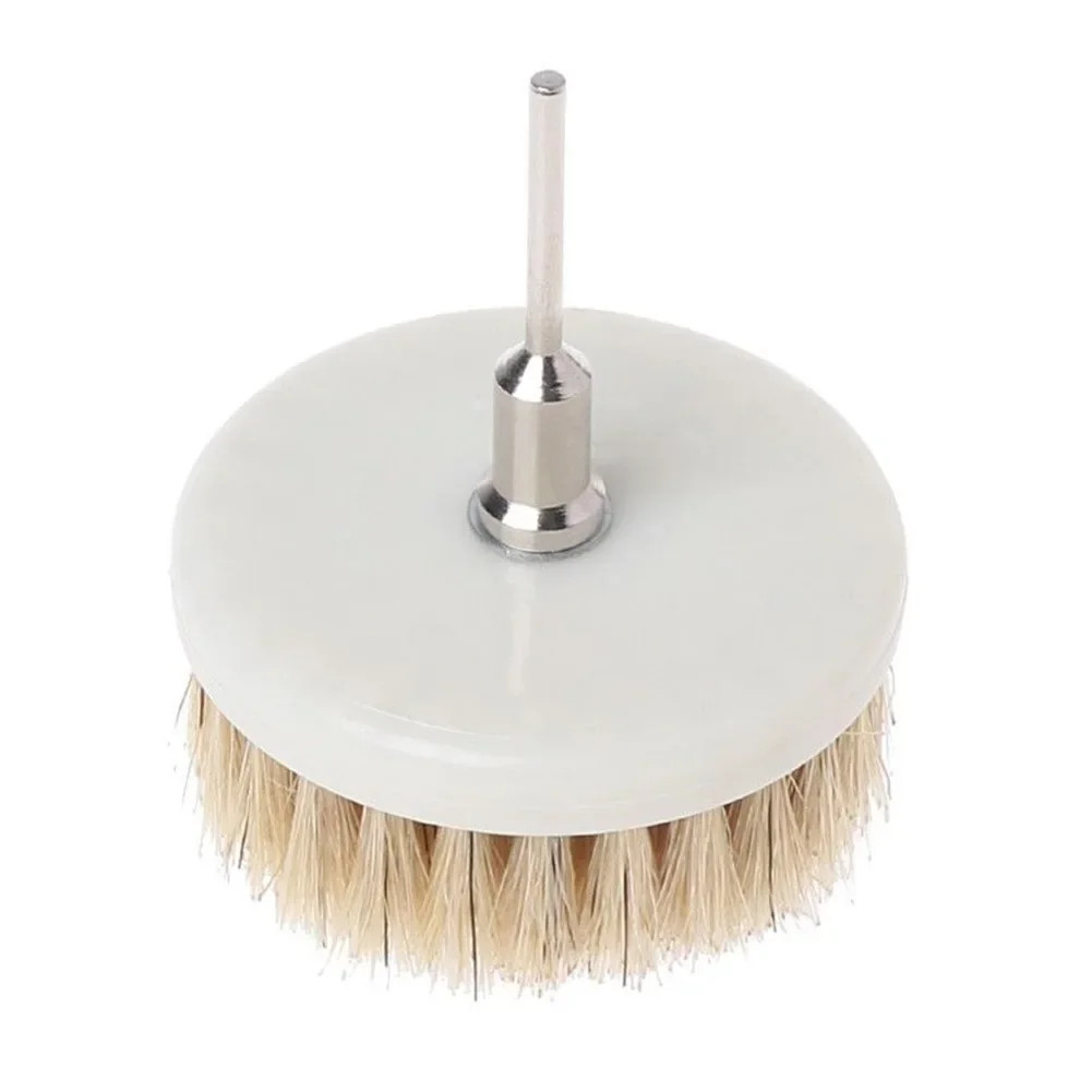 60mm White Soft Drill Powered Brush Head 6mm Shank Drill Brush For Cleaning Tile Grout Carpet Car Carpet Bath Fabric Hand Tools