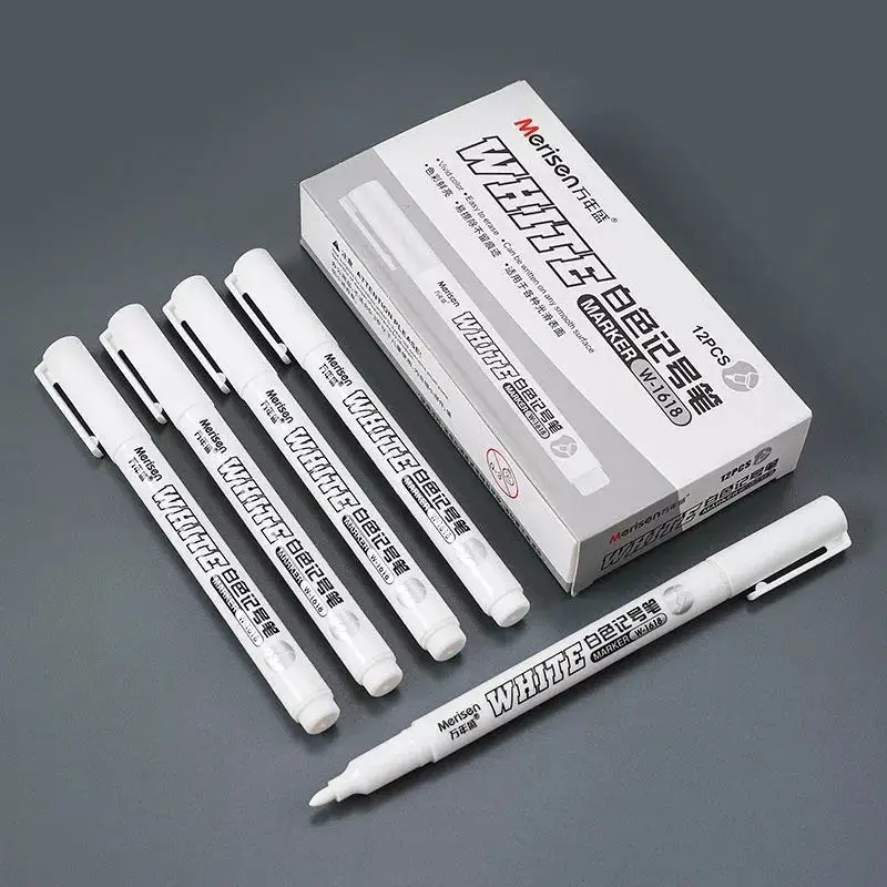 10PCS Weiß Stift Permanent Marker Farbe Metall Marker Stift waschen stifte JH001