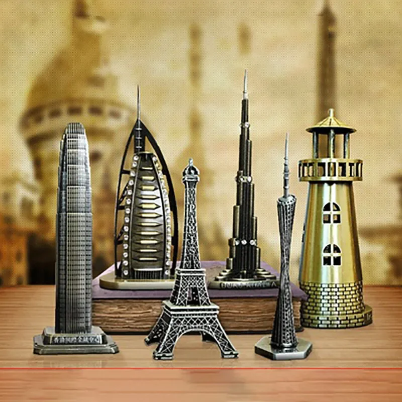 World Famous Architecture Miniature Model Pyramid Sailing Hotel Home Interior Decoration Crafts Gift
