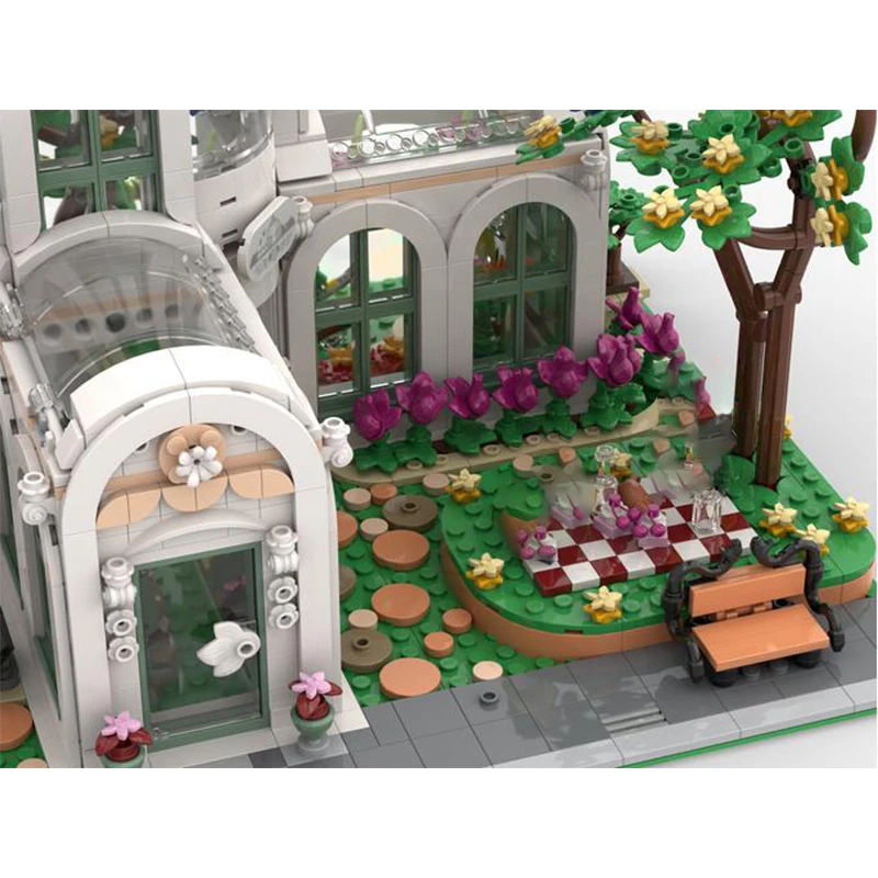 Middeleeuwse Serie Botanische Tuin Modulair Met Stoep Bouwsteen Diy Model MOC-152344 Collectie Experts Puzzelstenen Speelgoed