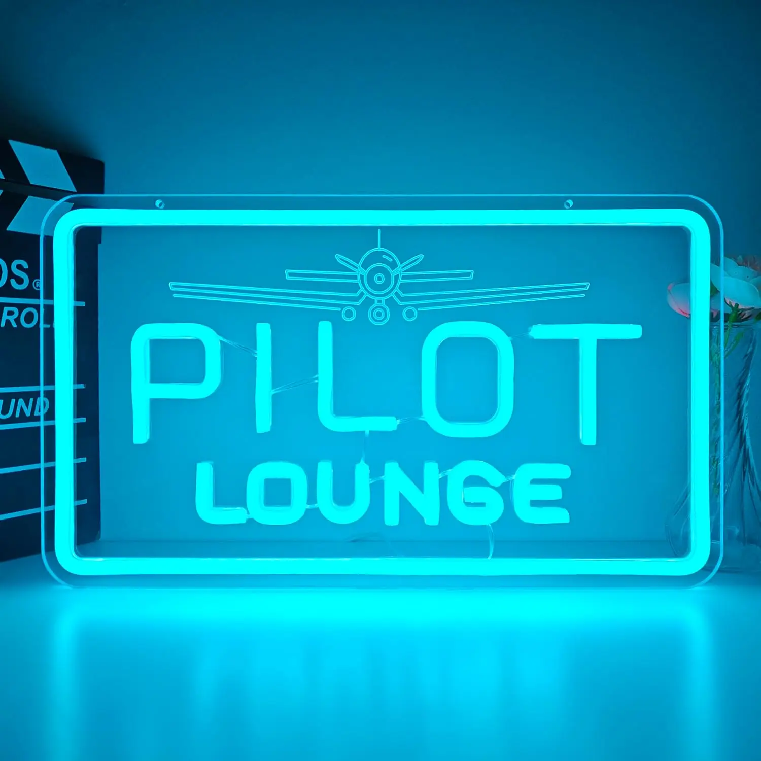 Pilot Lounge Airplane LED Neon Sign USB Powered Neon Light Wall Hanging Lamp For Man Cave Bar Club Home Wall Decor Party Gift