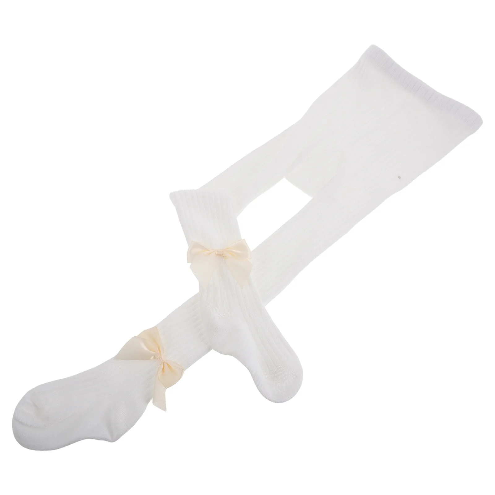 

1Pair Baby Girl Bow Ribbed One-Piece Leggings Socks Soft Cotton Knee High Stockings Non Slip Newborn Toddler Long Socks Spring