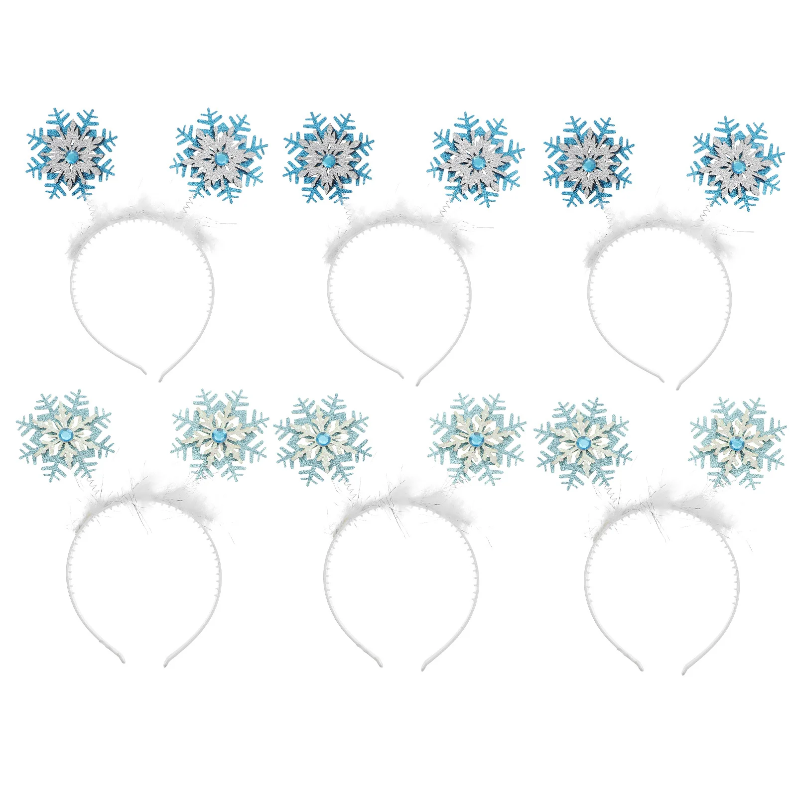 

6Pcs Snowflake Hair Hoops Glitter Powder Xmas Headdress Christmas Party Hair Decoration Kids Hairband Xmas Headdress