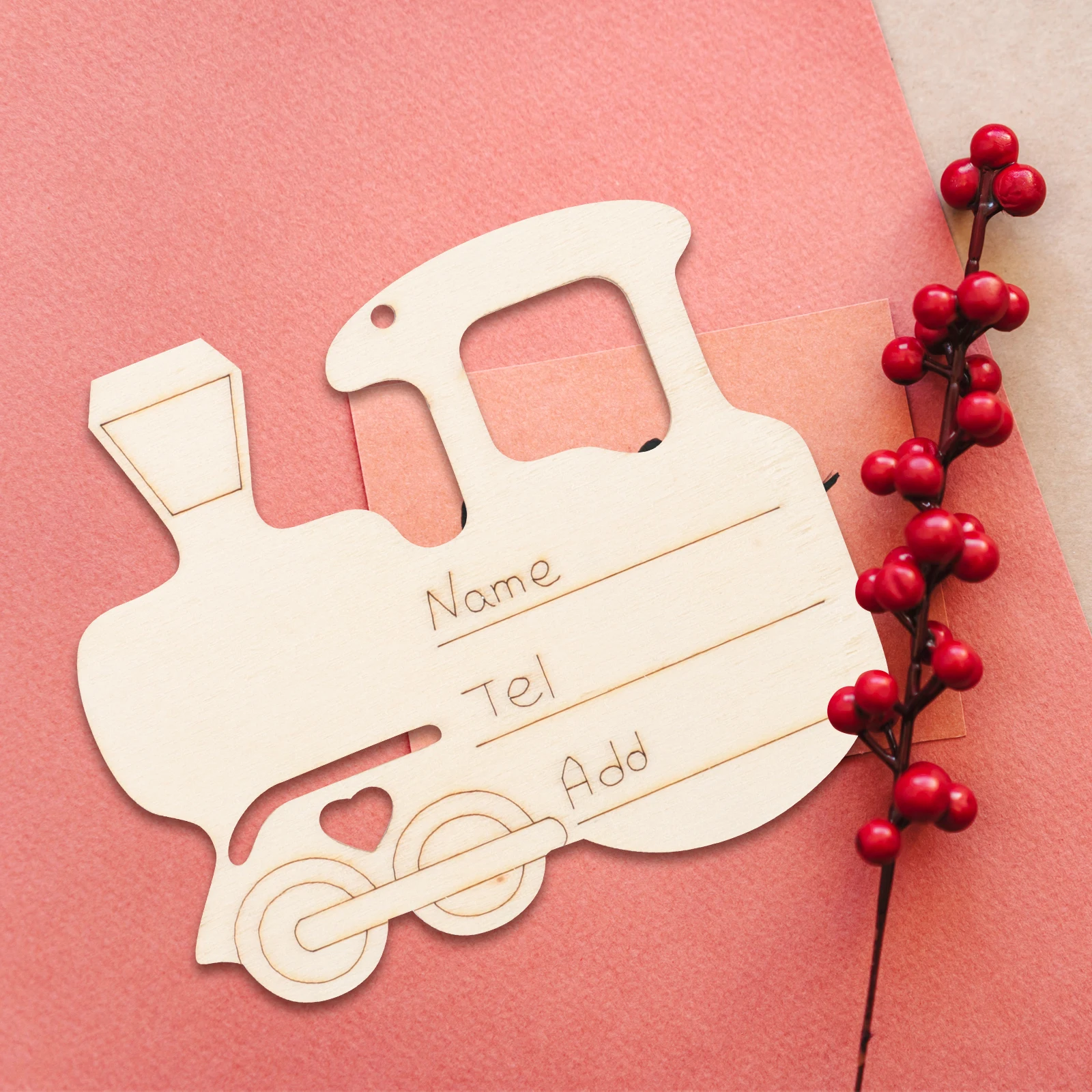 

25pcs Wooden Train Cutouts Craft Tags Unfinished Slices for Home Decor Party Decoration Handmade Gifts Wood naments Train