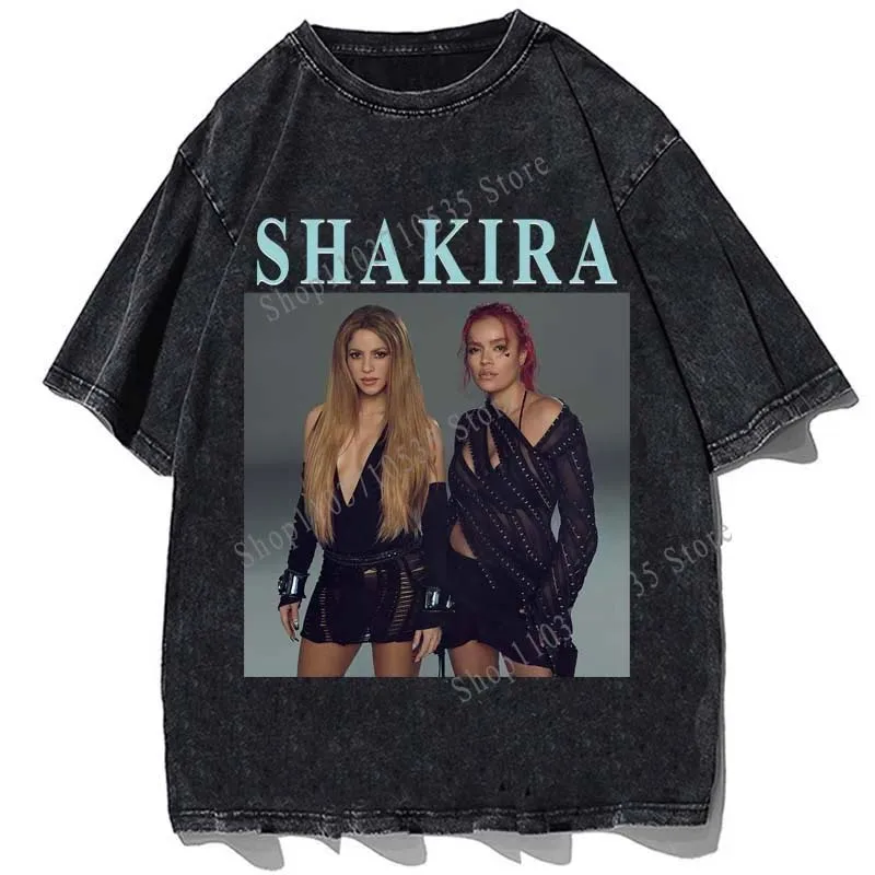 Singer Shakira T Shirt BZRP Music Sessions #53 Fans T-shirt Women Hip Hop Streetwear Unisex Camisetas Vintage Aesthetic Clothes