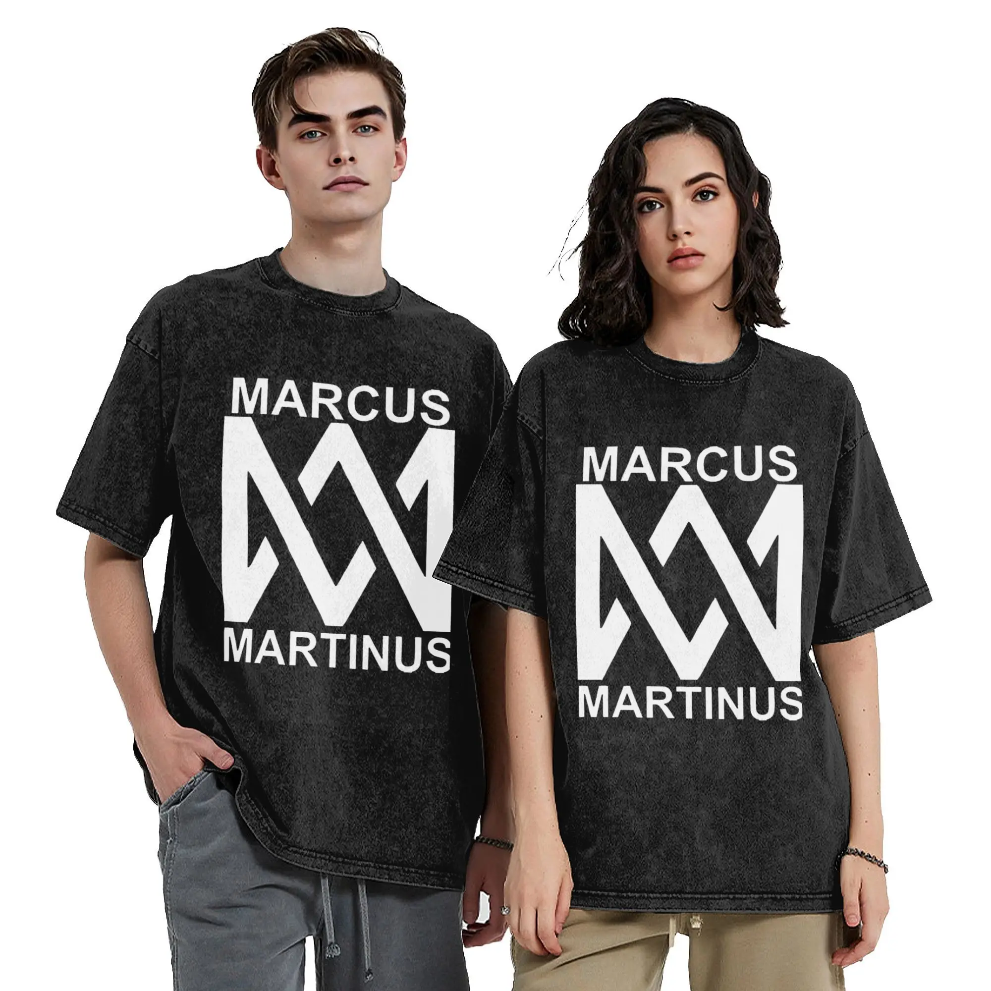 Marcus Martinus MM Twin Boys  Vintage Washed Tshirts For Men Women 100%Cotton Top Tee Harajuku  O-neck Short Sleeve