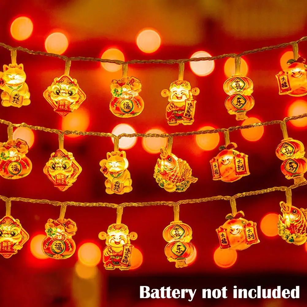 2026 مهرجان الربيع الصيني جو سلسلة أضواء حلي معلقة المنزل السنة الجديدة غرفة نوم غرفة المعيشة الديكور 2 متر 10Led