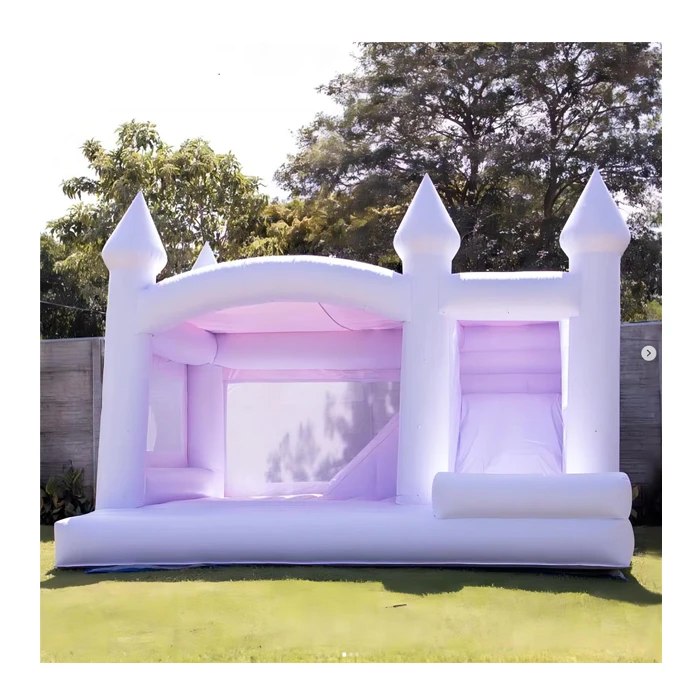

2024 Hot Selling Pastel Colors Inflatable Jumping Castle Slide Combo Bounce House Inflatable Wedding Castles Party Trampoline