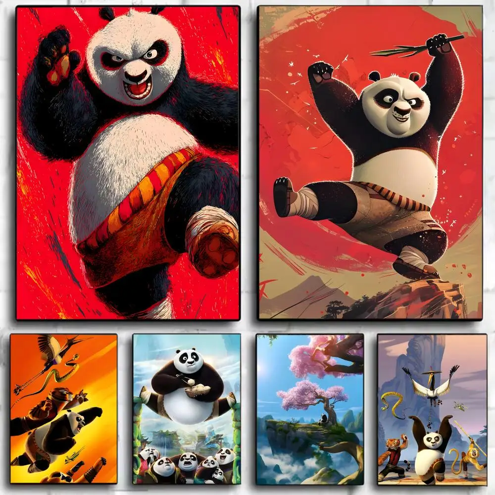 1 قطعة K-Kung Fu P-Panda ملصق قماش جدار الفن طباعة ملصق ديكور جدارية ديكور المنزل هدية غير المؤطرة #2