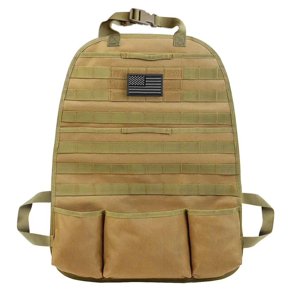 Car Seat Back Organizer Universal Tactical Molle Vehicle Panel Cover Protector with Multiple Pocket for Truck SUV MPV Saloon Van
