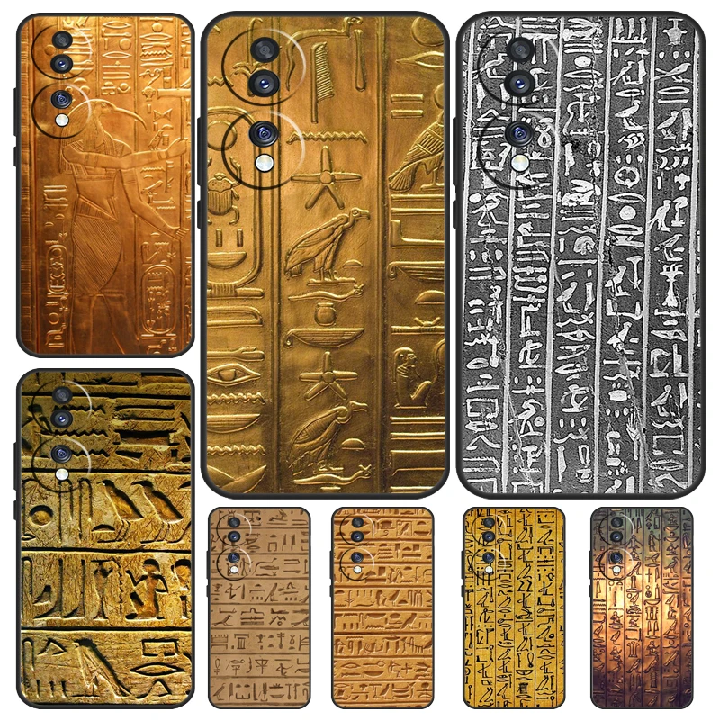 Egyptian Hieroglyphics Case For Honor Magic 5 Pro 50 70 90 Lite Honor 8X 9X X9b X9a X8a X7a X6a X6 X7 X8 X9 Cover