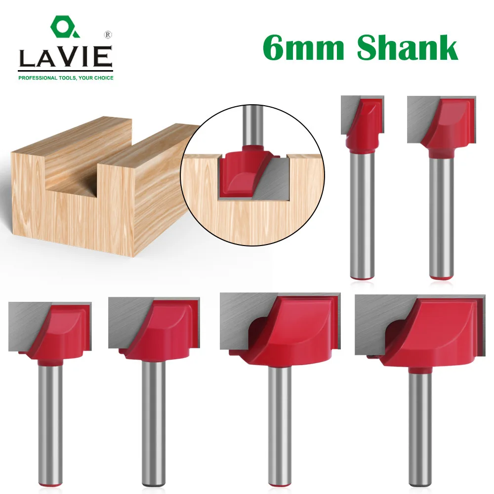 6 Handle Clearing Knife Woodworking Milling Cutter Slotting Tool Engraving Machine CNC Tool Red Flat Bottom Knife Tungsten Steel