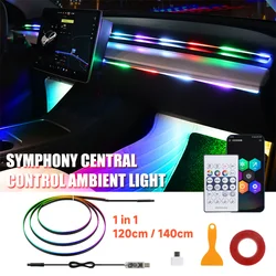 110/140cm Ambient Lights Universal LED Symphony RGB Atmosphere Lamp USB APP Remote for Tesla Acrylic Embass accessories